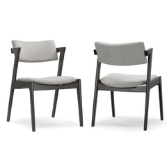 Dining Chairs, Set of 2, Solid Rubberwood Frame, Polyester Blend Seat