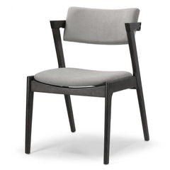 Dining Chairs, Set of 2, Solid Rubberwood Frame, Polyester Blend Seat