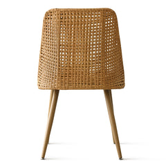 Dining Chairs, Set of 4, Boucle Upholstered with Metal Legs