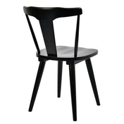 Dining Chairs, Set of 6, Black Solid Wood Frame