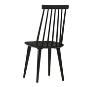 Dining Chairs, Set of 6, Black Solid Wood with Slat Back