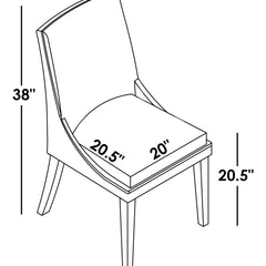 Dining Side Chair, Wood Frame, Gray Polyester Blend Upholstery, Gray Oak Finish