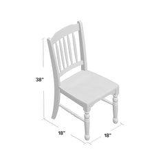 Dining Side Chairs, Set of 2, Solid Rubberwood in Black and Oak