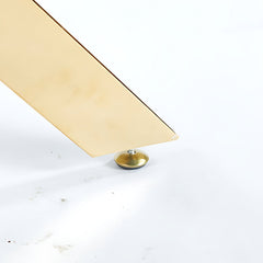 Dining Table, 35 in Square, Clear Glass with Gold Base