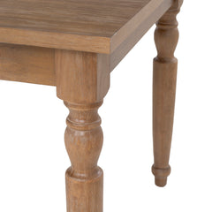 Dining Table, 59 in Wide, Light Natural Brown with Distressed Finish