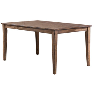 Dining Table, 60 Inch Rectangular Solid Wood, Seats 6, Rustic Brown