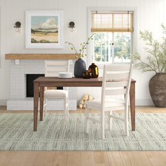 Dining Table, 60 Inch Rectangular Solid Wood, Seats 6, Rustic Brown