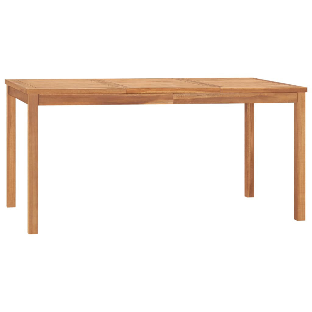 Dining Table, 63 in Solid Teak Wood with Water-Based Finish, Brown