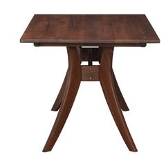 Dining Table, 63 Inch Rectangular Solid Wood in Walnut