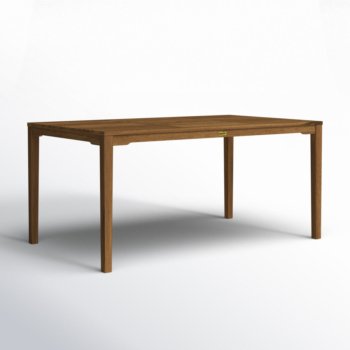 Dining Table, 64 in W Solid Wood with Umbrella Hole in Brown Umber