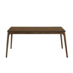 Dining Table, 65.75 Inch Rectangular, Brown Wood, Four-Leg Base