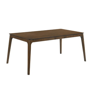 Dining Table, 65.75 Inch Rectangular, Brown Wood, Four-Leg Base