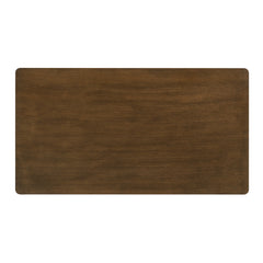 Dining Table, 65.75 Inch Rectangular, Brown Wood, Four-Leg Base