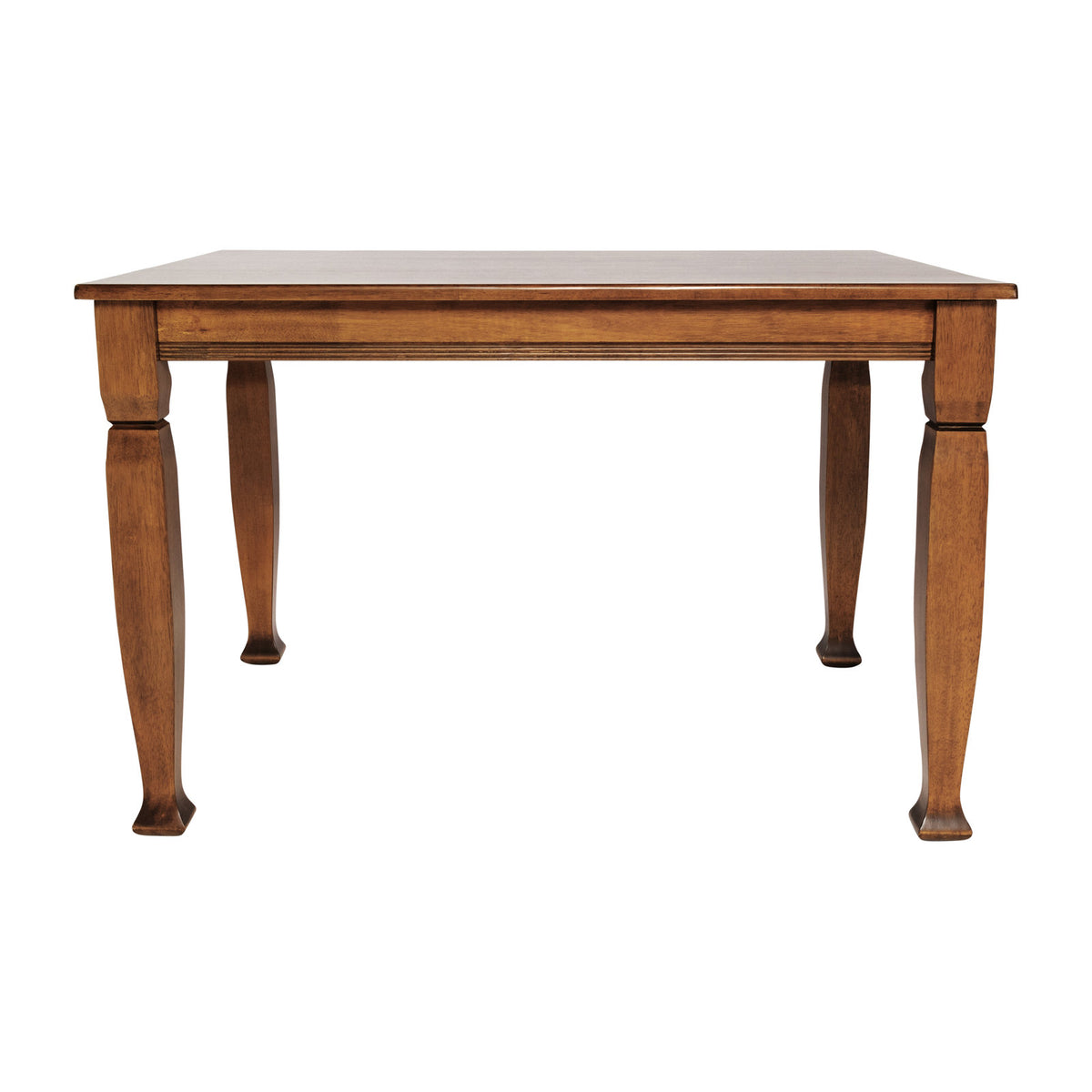 Dining Table in Solid Rubberwood with Turned Legs, Walnut