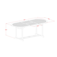 Dining Table, Oval and Extendable, Natural Oil Wood with Umbrella Hole