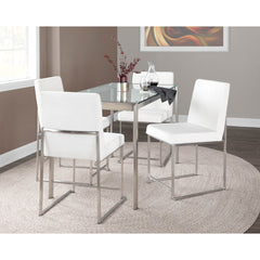 Dining Table, Rectangular, Clear Glass Top, Silver Metal Base
