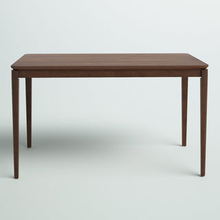 Dining Table, Rectangular Rubberwood with Walnut Veneers, Satin Walnut