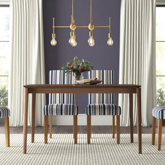 Dining Table, Rectangular Rubberwood with Walnut Veneers, Satin Walnut