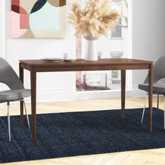 Dining Table, Rectangular Rubberwood with Walnut Veneers, Satin Walnut