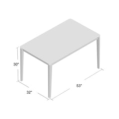 Dining Table, Rectangular Rubberwood with Walnut Veneers, Satin Walnut