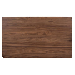 Dining Table, Rectangular Rubberwood with Walnut Veneers, Satin Walnut