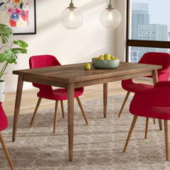 Dining Table, Rectangular, Seats 6, Walnut Solid and Manufactured Wood