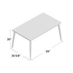 Dining Table, Rectangular, Seats 6, Walnut Solid and Manufactured Wood