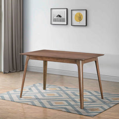 Dining Table, Rectangular, Solid Rubberwood and Veneer, Brown