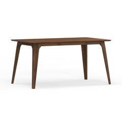Dining Table, Rectangular, Solid Rubberwood and Veneer, Brown