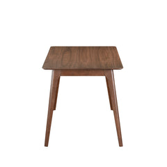 Dining Table, Rectangular, Solid Rubberwood and Veneer, Brown