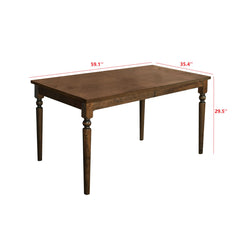 Dining Table, Rectangular, Solid Rubberwood Base, Engineered Wood Top, Brown