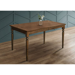 Dining Table, Rectangular, Solid Rubberwood Base, Engineered Wood Top, Brown