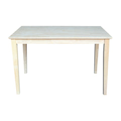 Dining Table, Rectangular Solid Wood, Seats 4, Unfinished