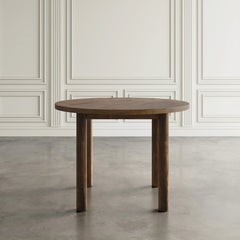 Dining Table, Round Solid Mango Wood, 42 Inch, Brown