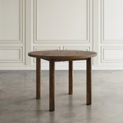 Dining Table, Round Solid Mango Wood, 42 Inch, Brown