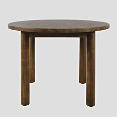 Dining Table, Round Solid Mango Wood, 42 Inch, Brown