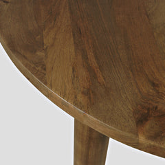 Dining Table, Round Solid Mango Wood, 42 Inch, Brown