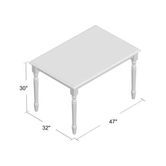 Dining Table, Seats 4, Solid Wood with Gray Base