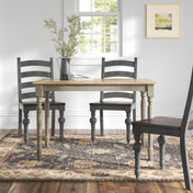 Dining Table, Seats 4, Solid Wood with Gray Base