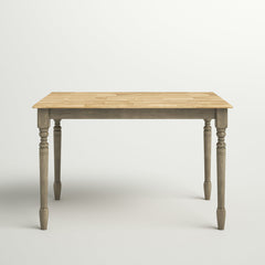 Dining Table, Seats 4, Solid Wood with Gray Base