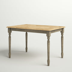 Dining Table, Seats 4, Solid Wood with Gray Base