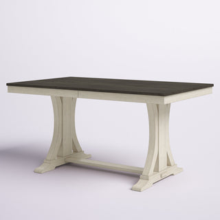 Dining Table, Seats 6, Brown Top with Antique Gray Trestle Base