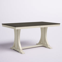 Dining Table, Seats 6, Brown Top with Antique Gray Trestle Base