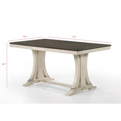 Dining Table, Seats 6, Brown Top with Antique Gray Trestle Base