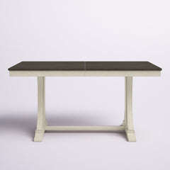 Dining Table, Seats 6, Brown Top with Antique Gray Trestle Base
