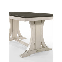 Dining Table, Seats 6, Brown Top with Antique Gray Trestle Base