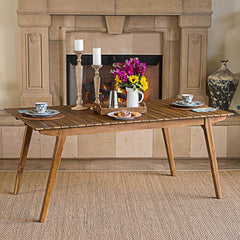 Dining Table, Seats 6, Solid Acacia Wood in Teak