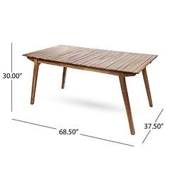 Dining Table, Seats 6, Solid Acacia Wood in Teak