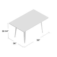 Dining Table, Seats 6, Solid Bamboo Top, Espresso, Steel Legs