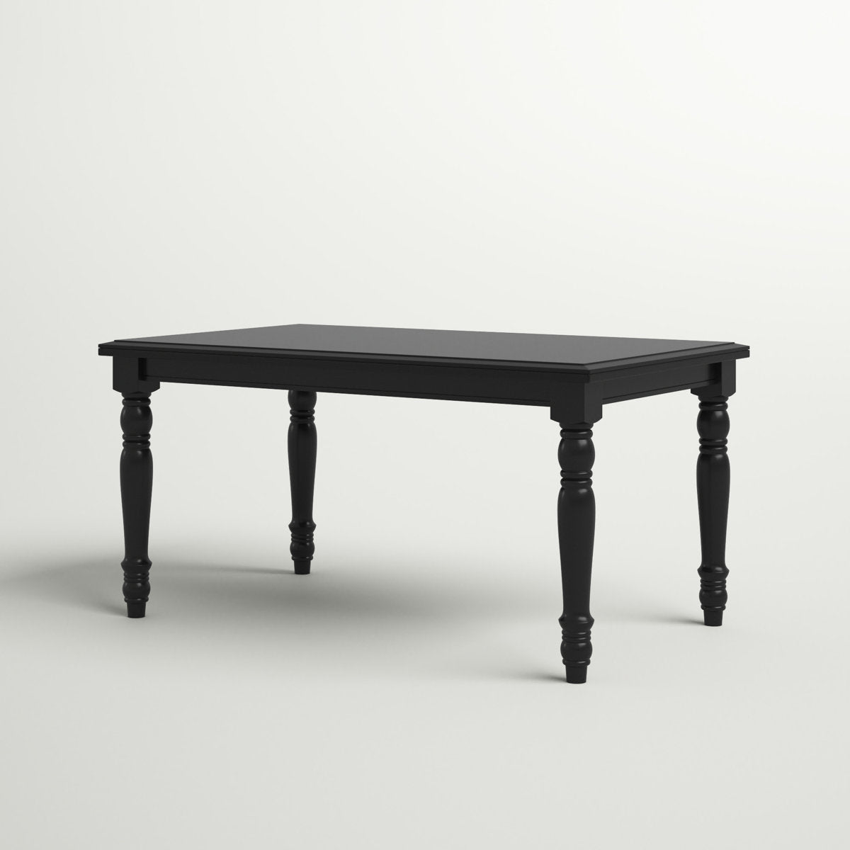 Dining Table, Seats 6, Solid Wood in Ebony